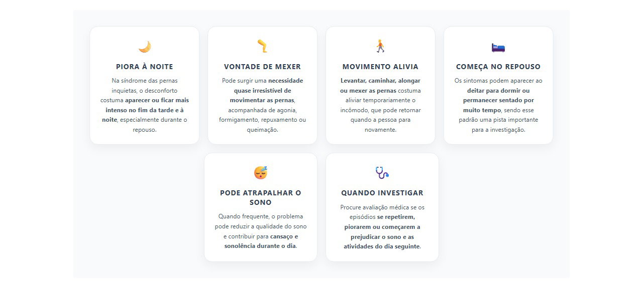 Pernas inquietas à noite: sinais que ajudam a reconhecer o padrão