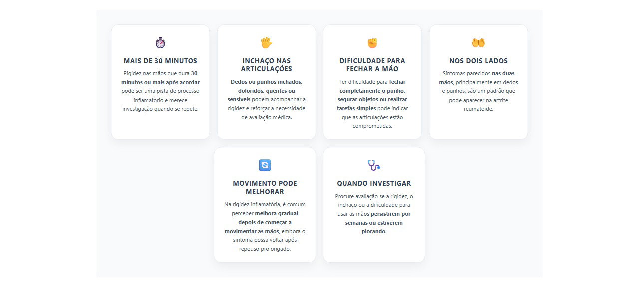 Rigidez nas mãos ao acordar: sinais que merecem investigação