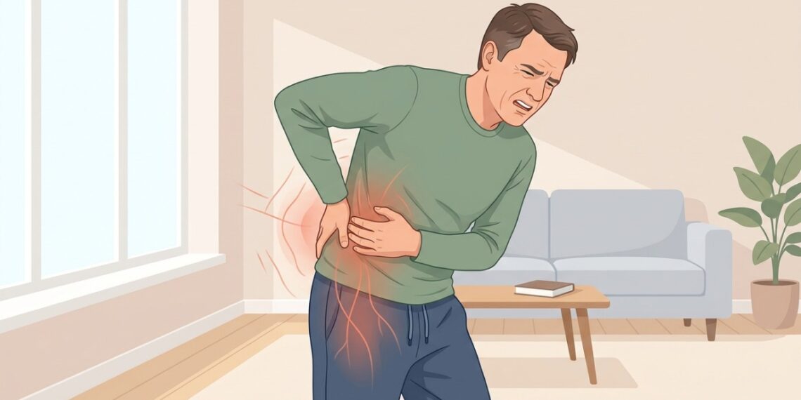 Dor em ondas nas costas que desce para a virilha pode ocorrer na cólica renal.