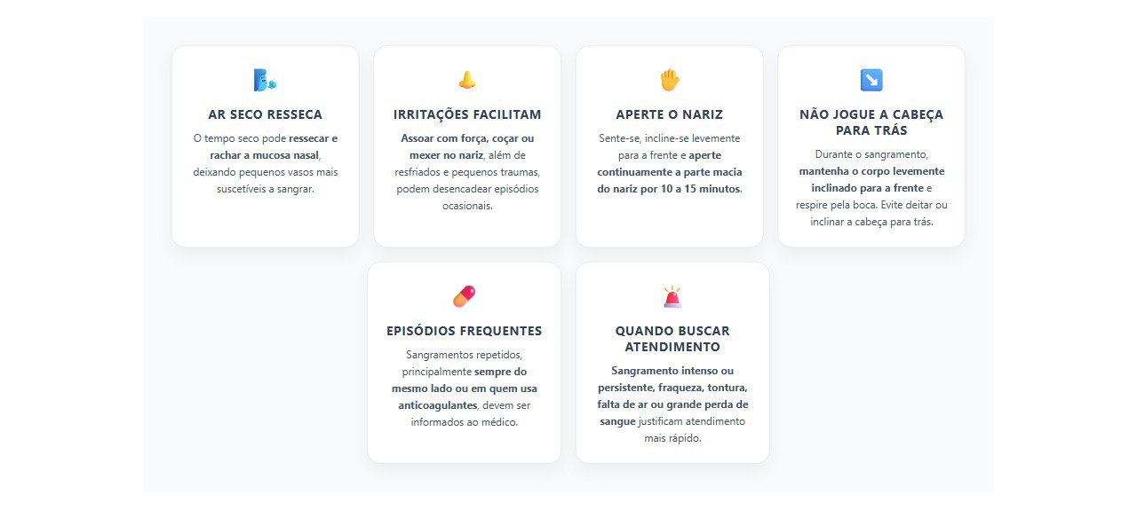 Sangramento nasal no tempo seco: como agir e quando procurar ajuda