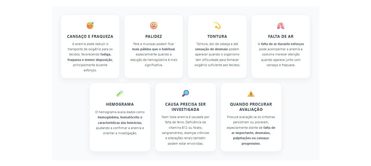 Sinais que podem indicar anemia e quando investigar