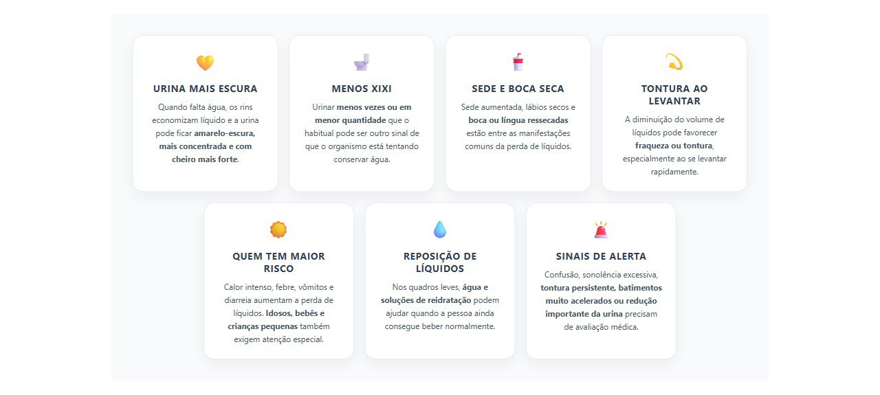 Sinais de desidratação que o corpo pode mostrar