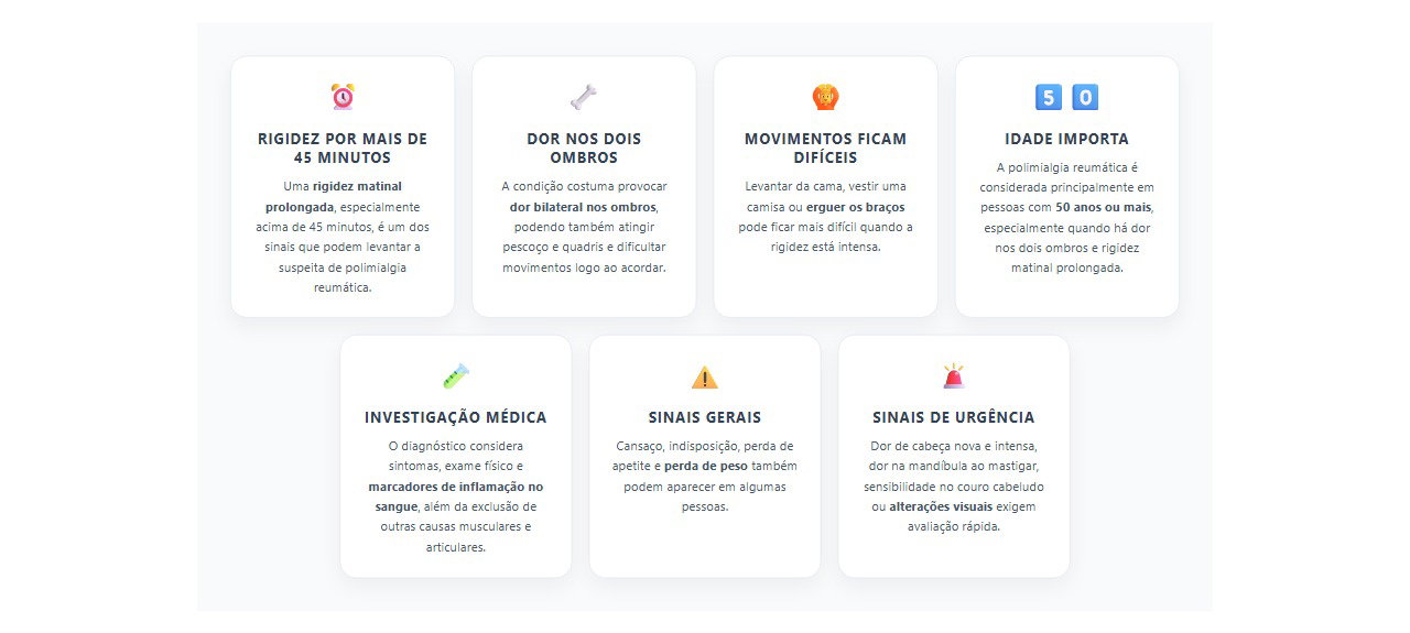 Sinais de polimialgia reumática que merecem atenção