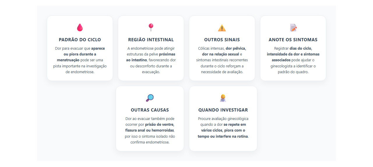 Dor para evacuar na menstruação: sinais que ajudam a investigar endometriose