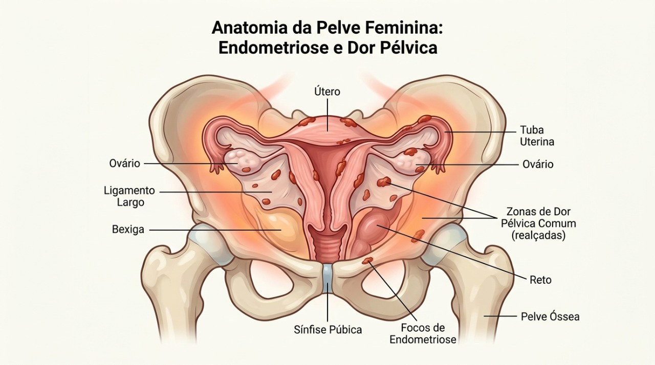 A endometriose pode causar cólicas intensas, dor pélvica e outros sintomas relacionados ao ciclo menstrual.