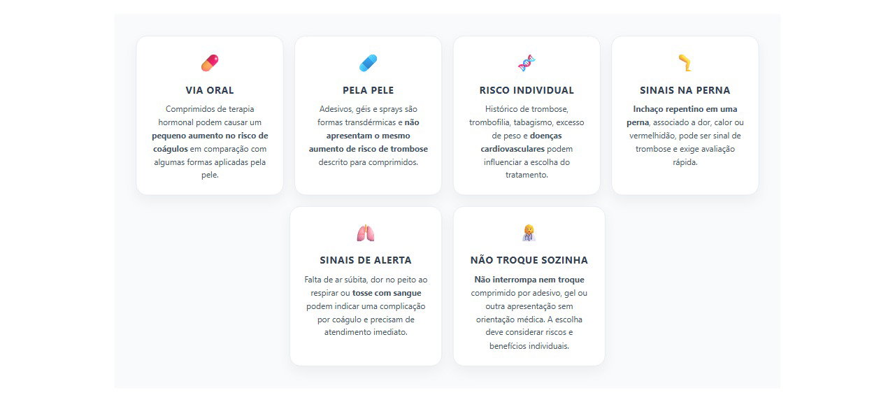 Hormônio na menopausa: como a via de uso pode mudar o risco de trombose