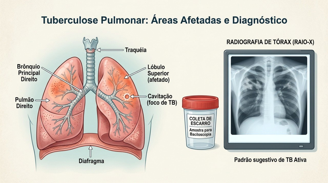 A investigação da tosse persistente pode incluir exame do escarro, teste para tuberculose e radiografia do tórax.