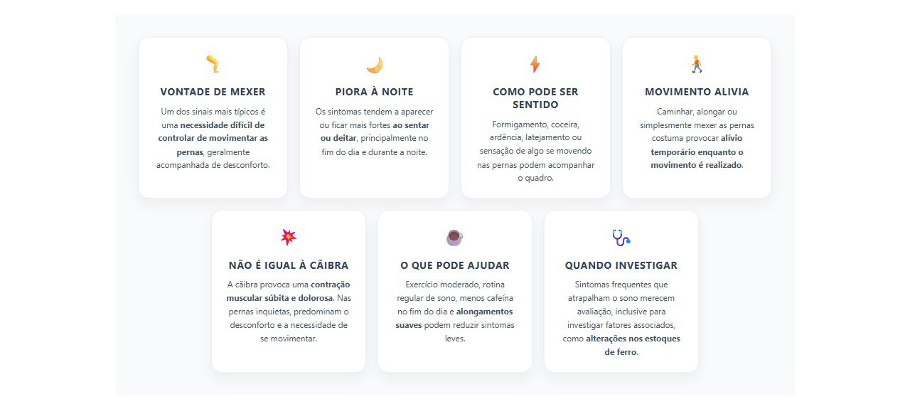 Formigamento nas pernas à noite: sinais que podem indicar pernas inquietas