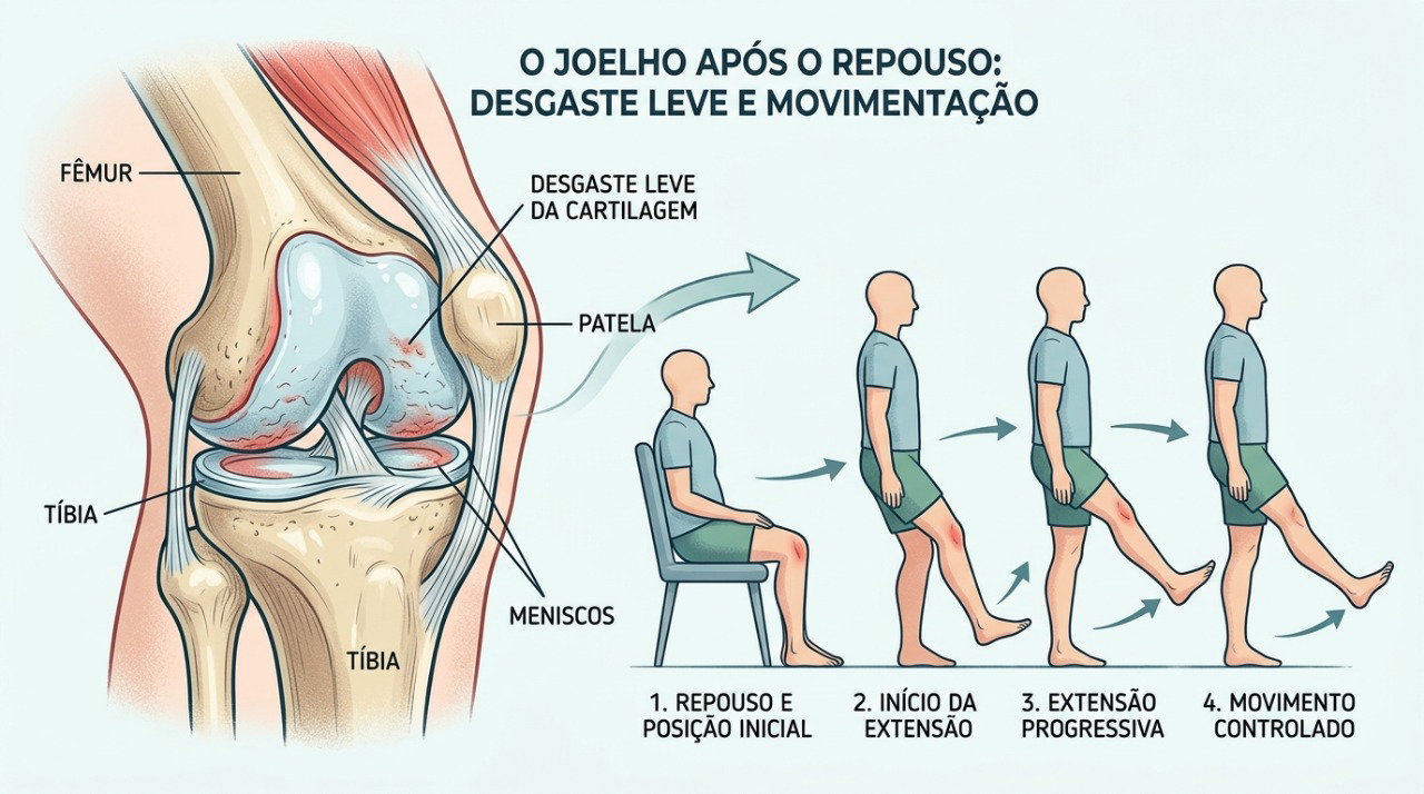 Na osteoartrite, a rigidez costuma surgir após o repouso e diminuir com o movimento.
