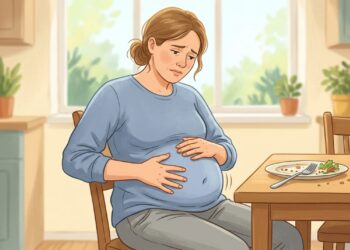Barriga estufada após certos alimentos pode estar relacionada à fermentação de carboidratos no intestino.