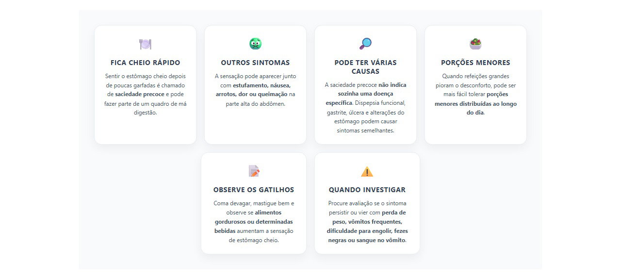 Saciedade precoce: sinais de que ficar cheio rápido merece atenção