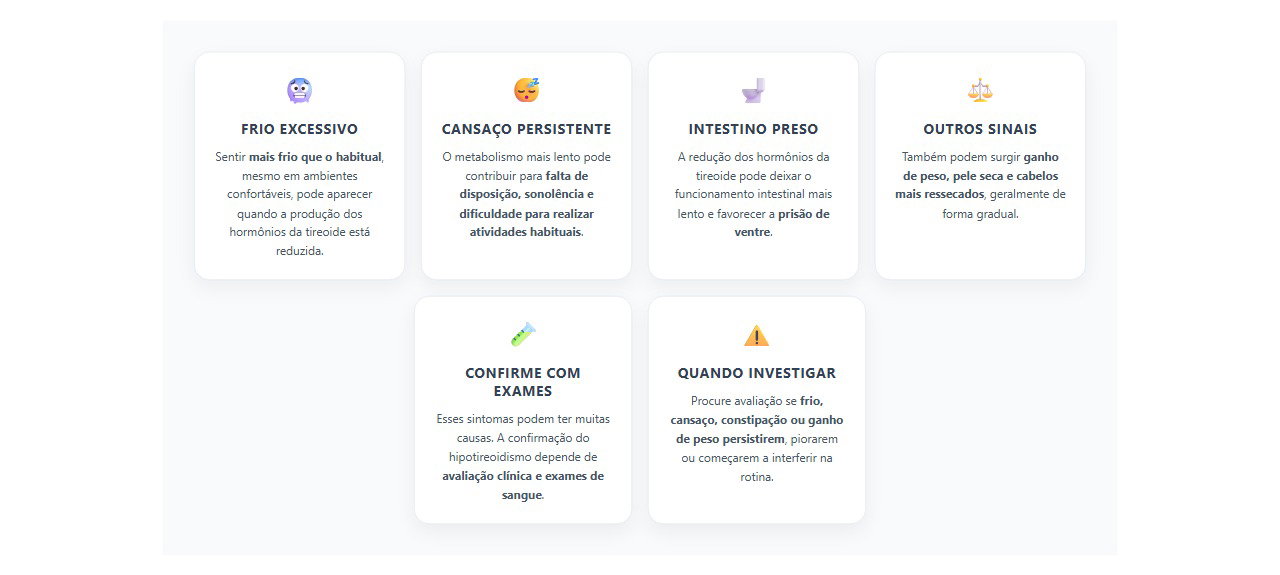 Tireoide baixa: sinais que podem aparecer juntos