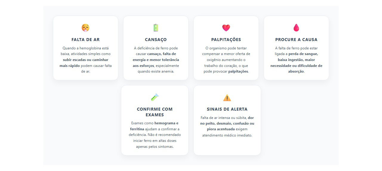 Ferro baixo: sinais que podem aparecer no esforço