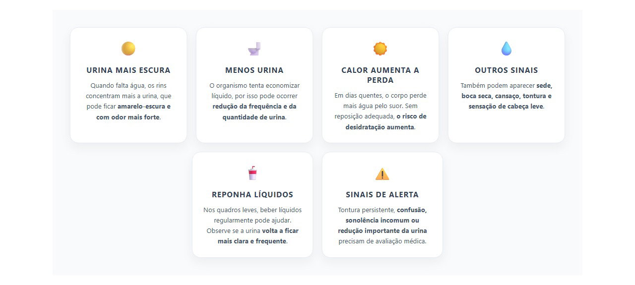 Desidratação no calor: sinais que aparecem na urina e no corpo