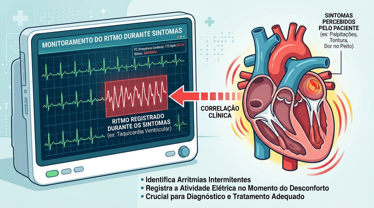 Registrar o ritmo cardíaco durante o episódio ajuda a investigar palpitações e batimentos irregulares.