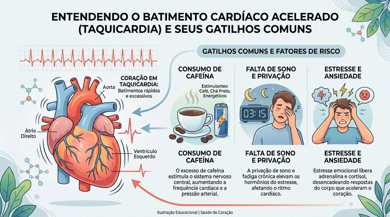 Observar duração, frequência e possíveis gatilhos das palpitações pode ajudar na investigação médica.