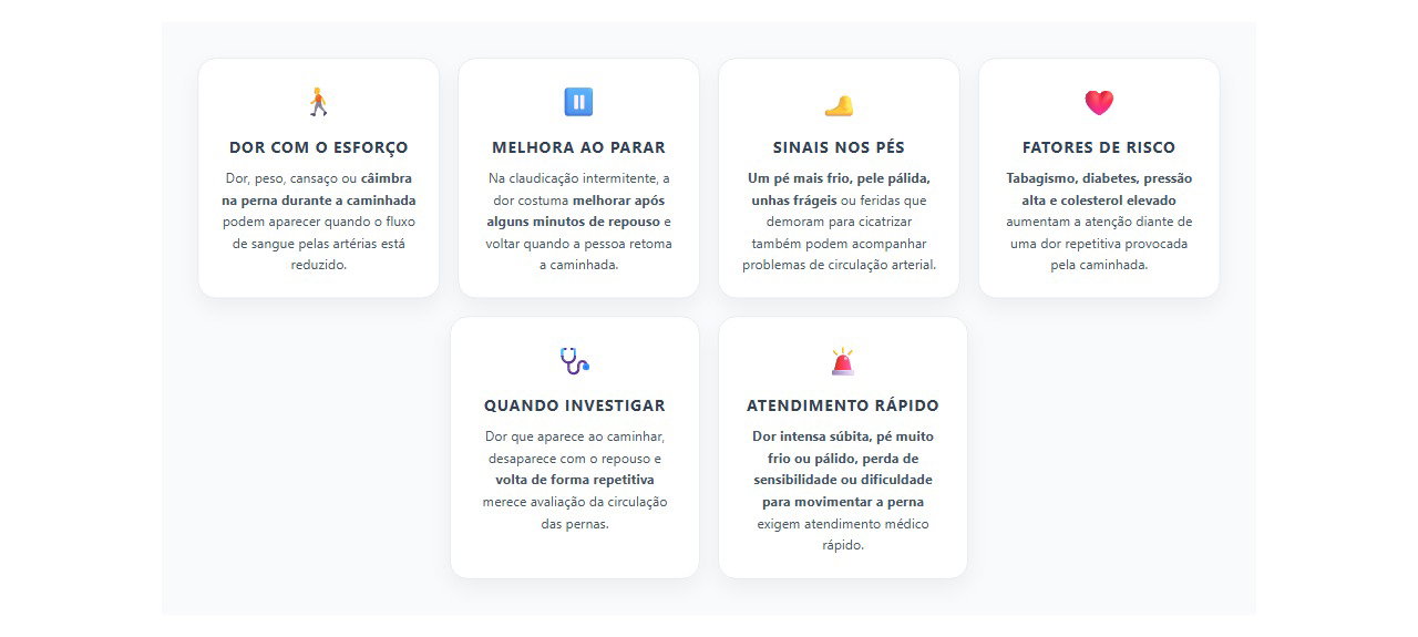Dor na perna ao caminhar: sinais de circulação reduzida