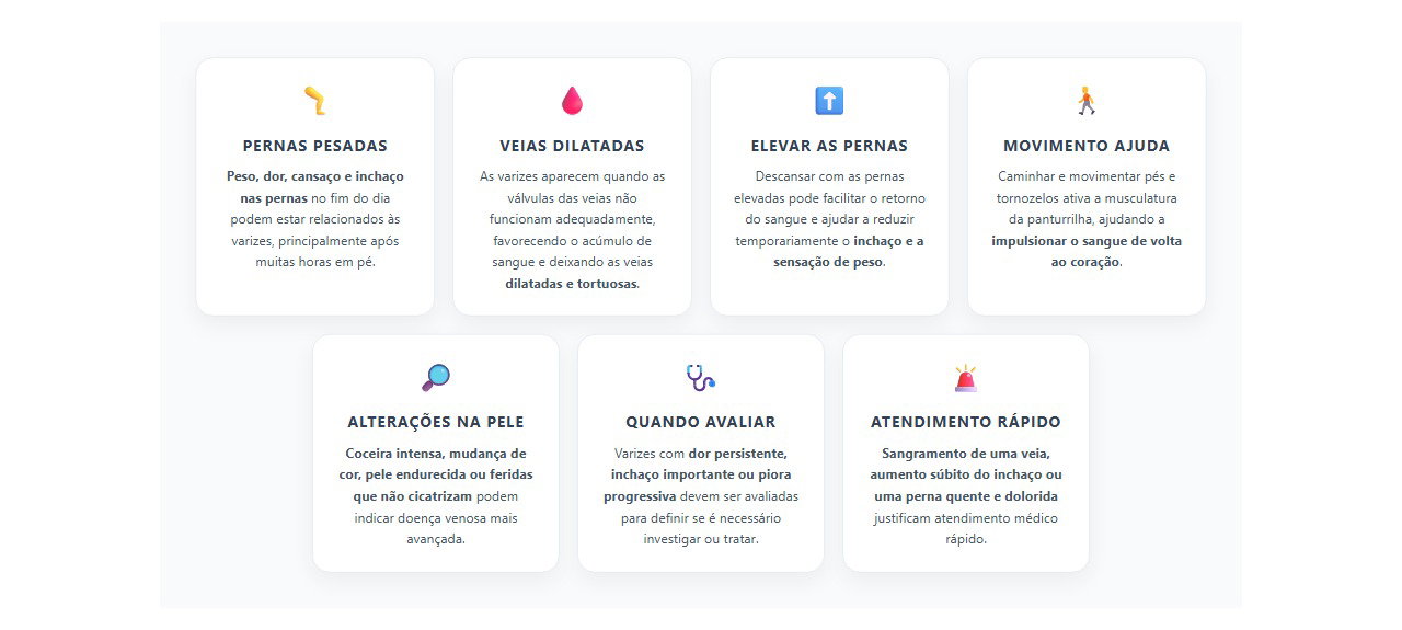 Varizes e pernas pesadas: sinais que merecem atenção