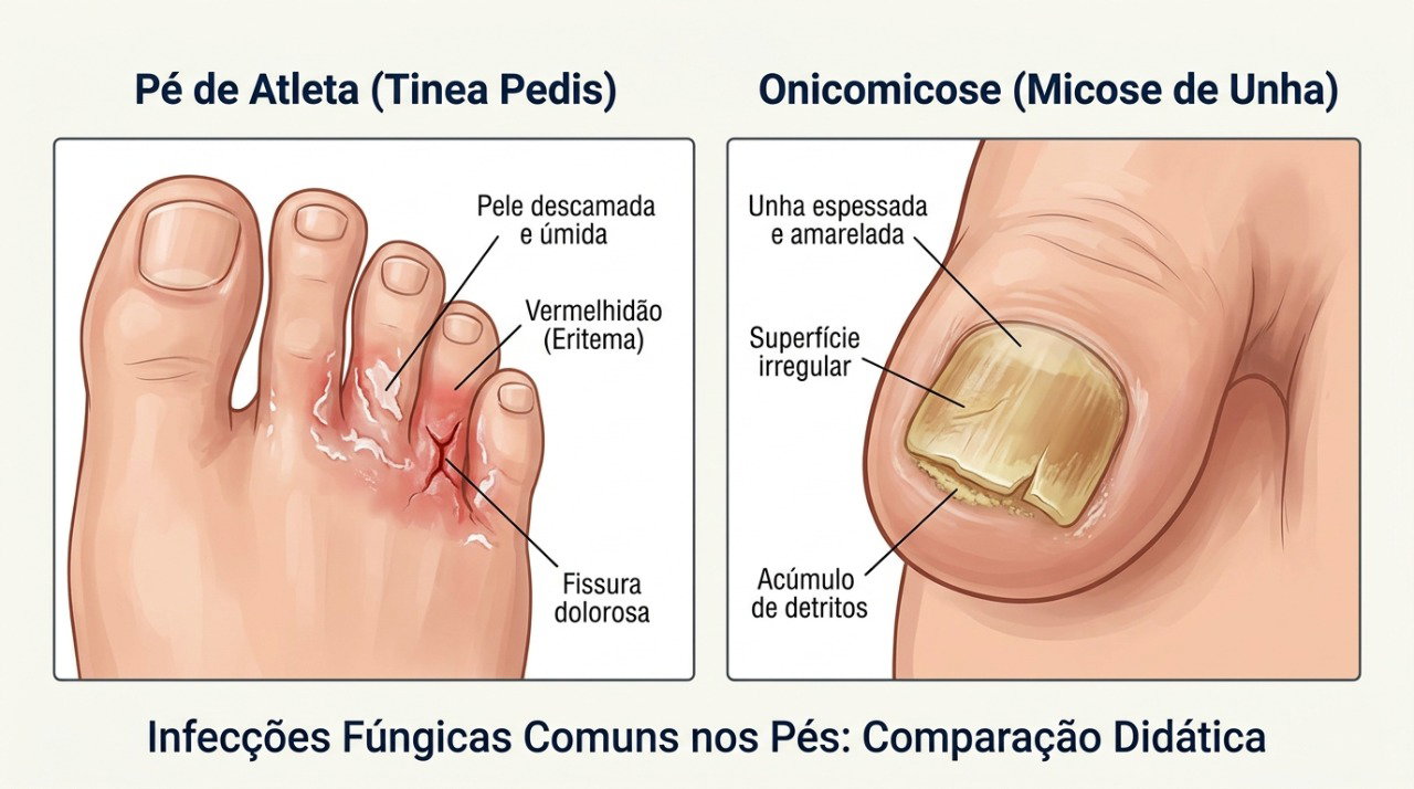 A micose da pele e a micose da unha podem exigir abordagens diferentes de tratamento.