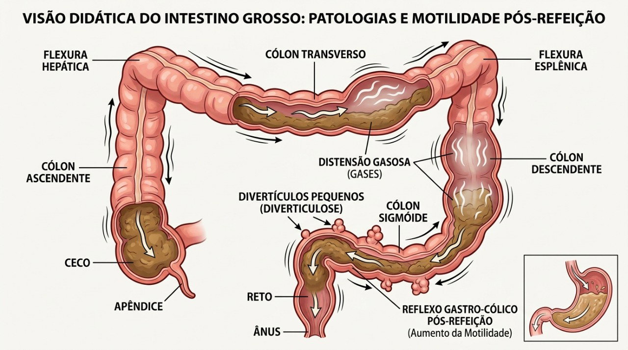 Dor, inchaço e alterações nas evacuações podem aparecer em diferentes condições intestinais, incluindo doença diverticular.
