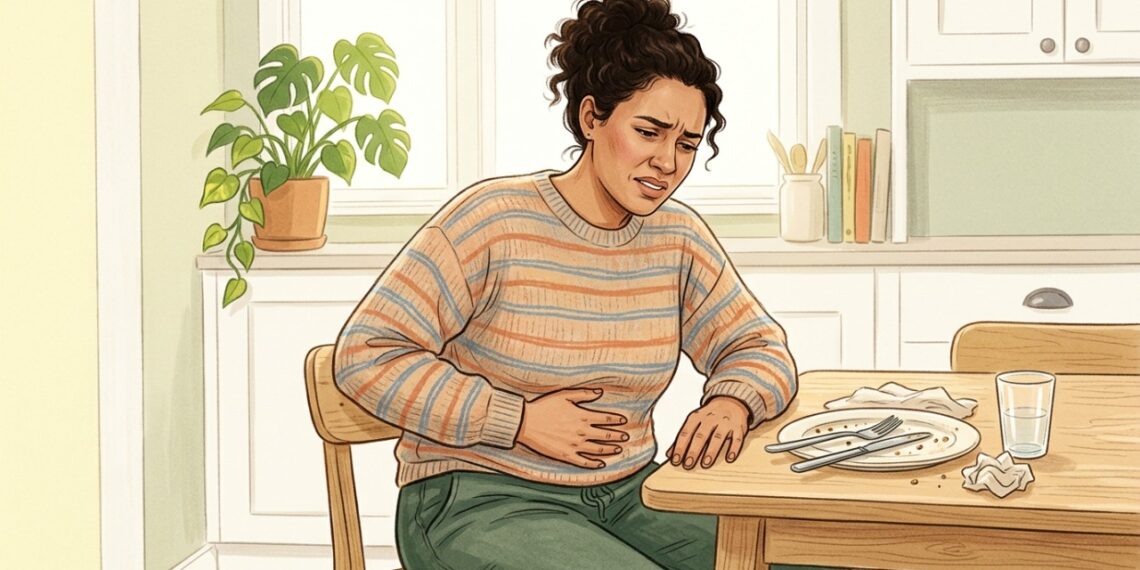Dor na barriga após comer que melhora ao evacuar ou eliminar gases pode ajudar a identificar o padrão intestinal.