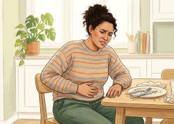 Dor na barriga após comer que melhora ao evacuar ou eliminar gases pode ajudar a identificar o padrão intestinal.