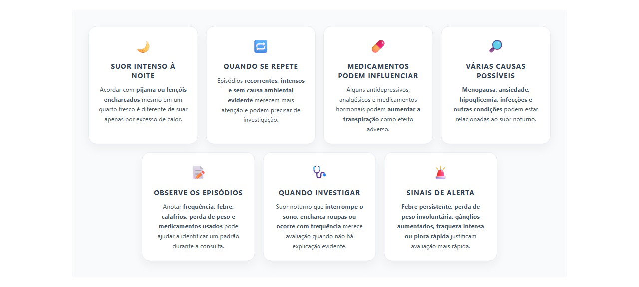 Suor noturno intenso: sinais que merecem investigação