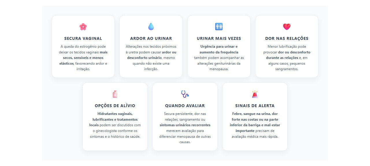 Menopausa e secura vaginal: sinais urinários e íntimos que merecem atenção