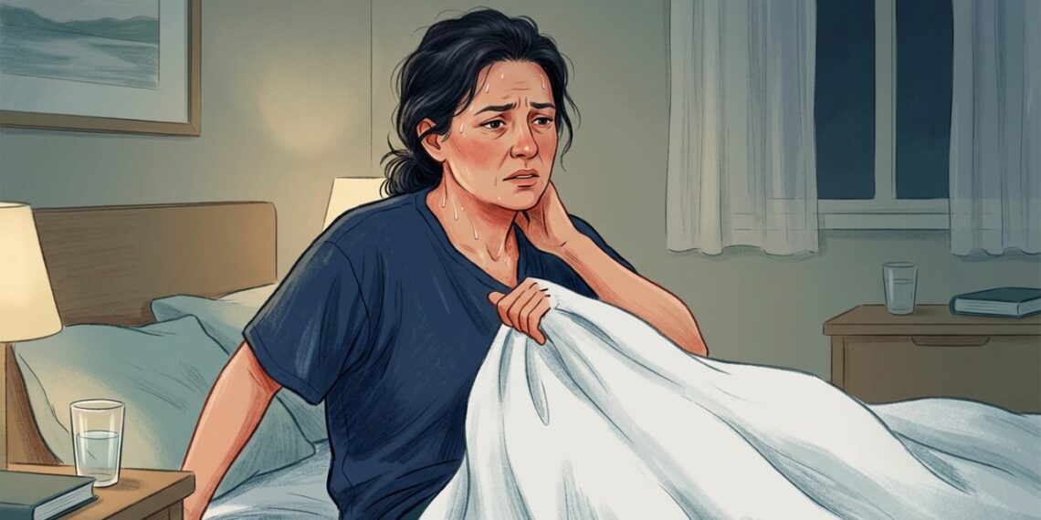 Fogachos da menopausa podem causar calor intenso e suor noturno que interrompem o sono.