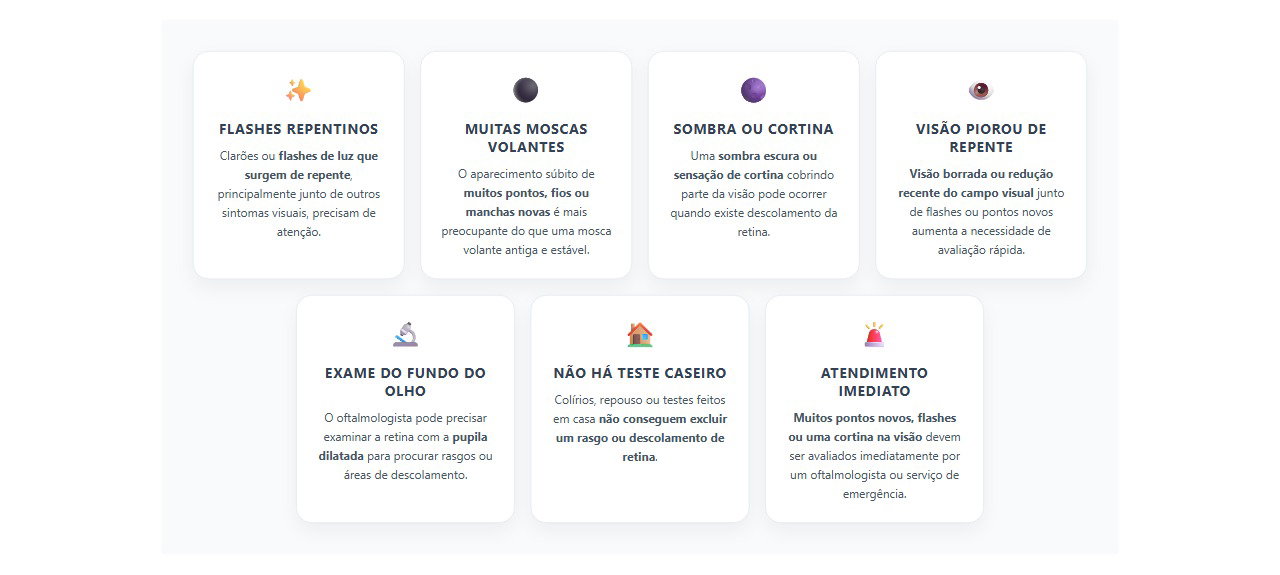 Flashes e pontos novos na visão: sinais de alerta para a retina