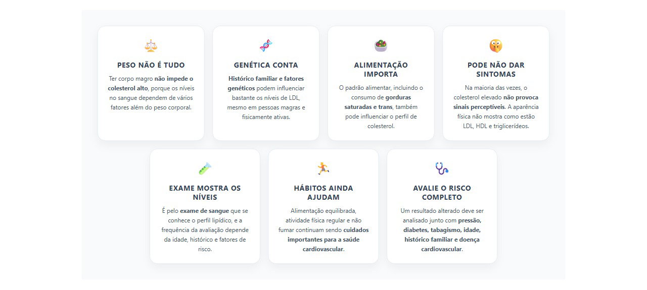 Pessoa magra também pode ter colesterol alto: entenda os principais fatores