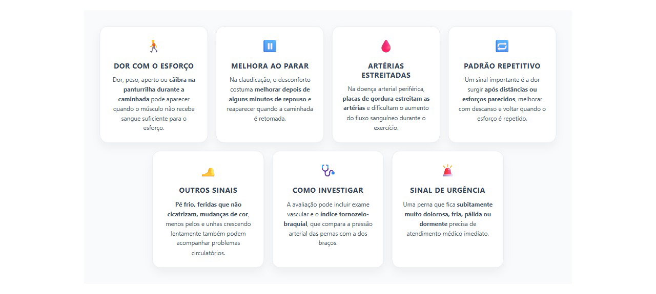 Dor na panturrilha ao caminhar: sinais de que a circulação pode estar comprometida