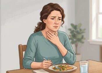 Sensação recorrente de comida presa ao engolir pode indicar disfagia e merece investigação.