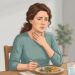 Sensação recorrente de comida presa ao engolir pode indicar disfagia e merece investigação.
