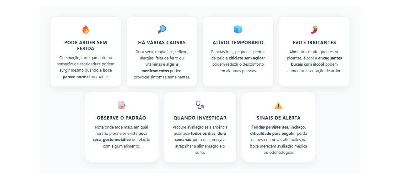 Ardor na boca sem feridas: causas possíveis e quando investigar