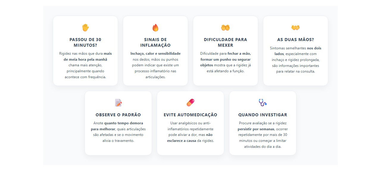 Rigidez nas mãos ao acordar: quando o sintoma merece investigação