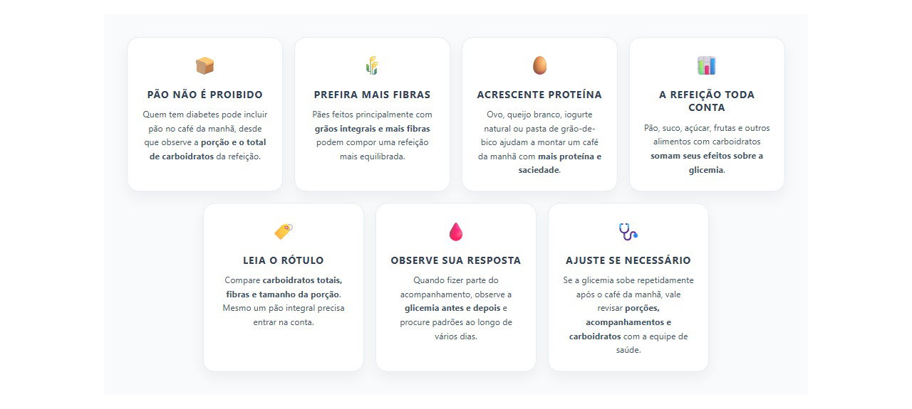 Pão no café da manhã com diabetes: como proteína e fibras mudam a refeição