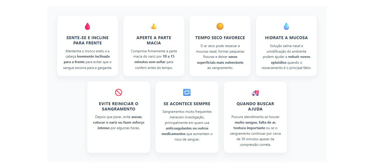 Nariz sangrando no tempo seco: o que fazer e quando buscar ajuda