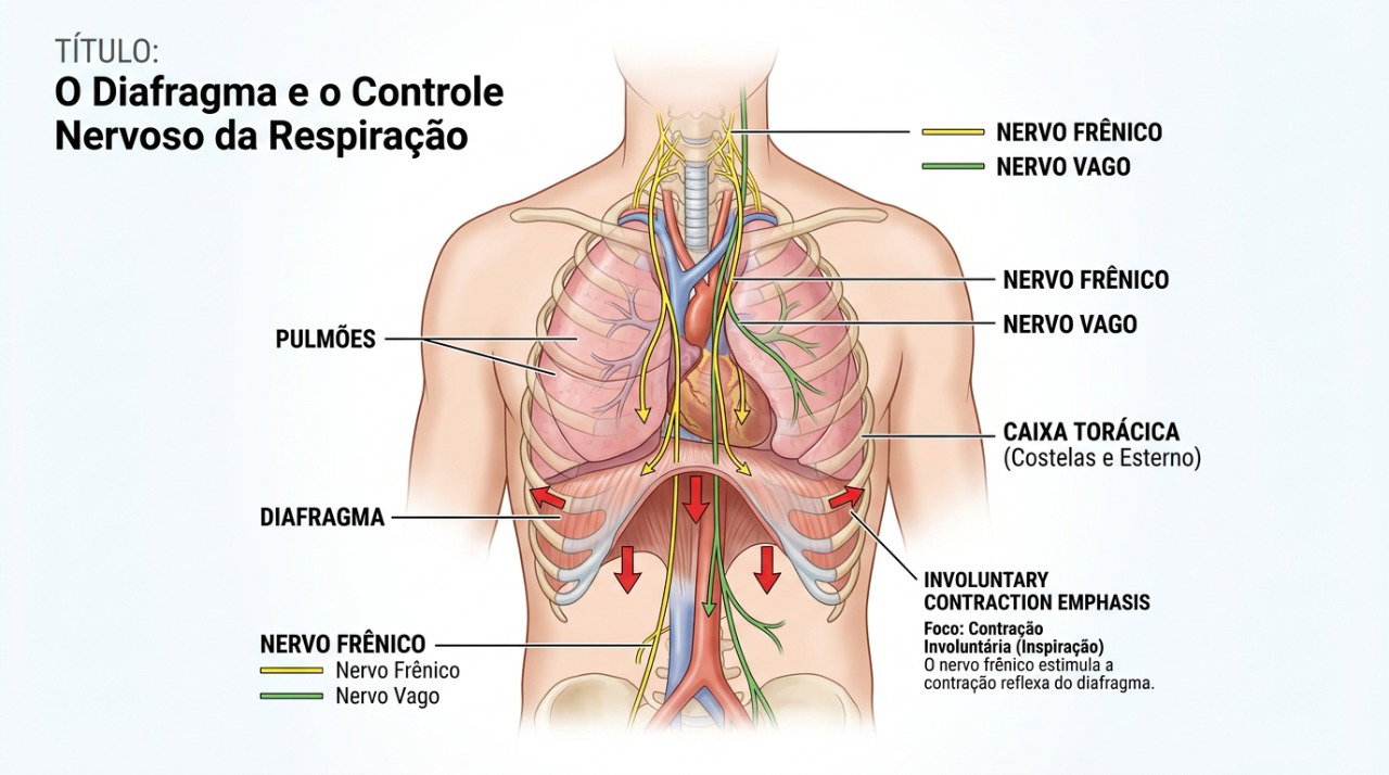 O soluço acontece por contrações involuntárias do diafragma e pode persistir quando o arco reflexo é irritado.