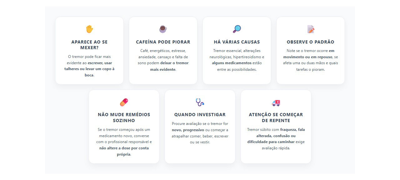 Tremor nas mãos: quando investigar e o que observar