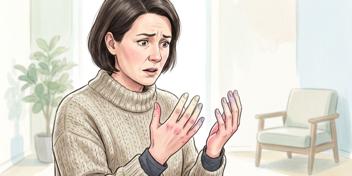 Dedos que ficam brancos ou arroxeados no frio podem estar relacionados ao fenômeno de Raynaud.