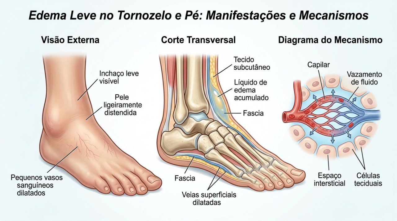 O edema causado pela amlodipina costuma aparecer nas partes mais baixas das pernas.