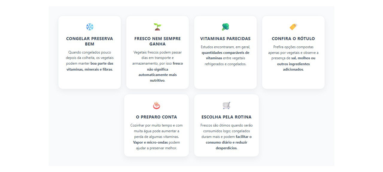 Legumes congelados ou frescos: 6 diferenças que importam nos nutrientes