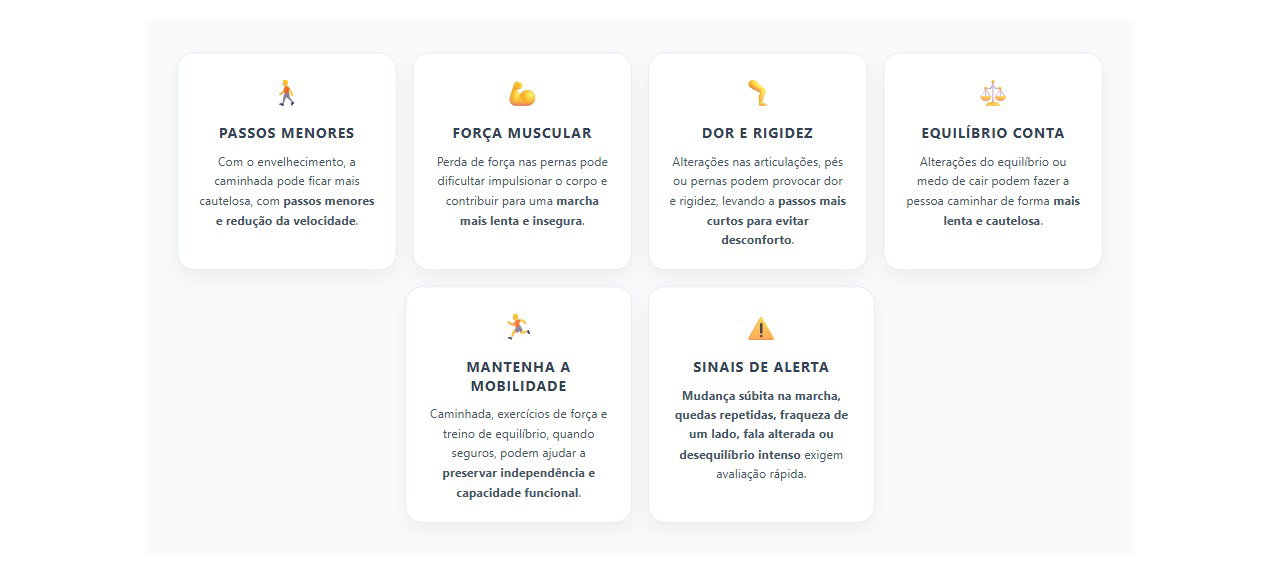 Passos mais curtos e lentos: 6 sinais para observar na marcha