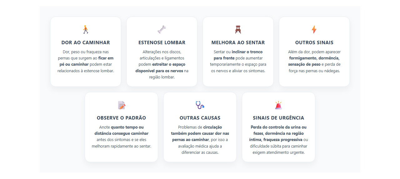 Dor nas pernas ao caminhar: sinais de que a coluna pode estar envolvida