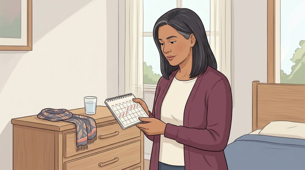 A perimenopausa pode começar com mudanças discretas no intervalo entre menstruações.