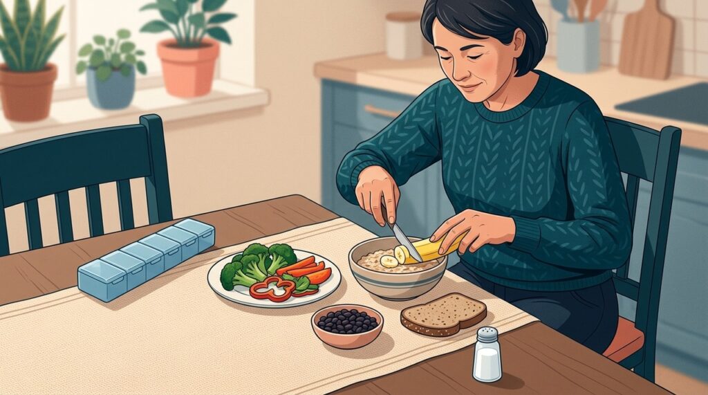 Uma alimentação rica em frutas e vegetais pode complementar o tratamento da pressão alta, mas não substitui os medicamentos prescritos.