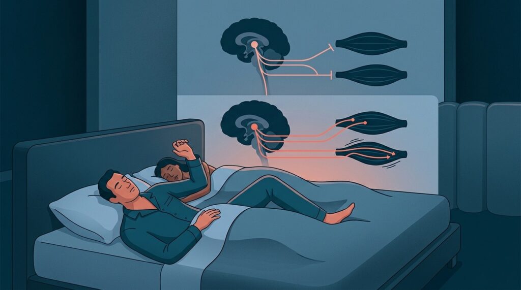 No transtorno comportamental do sono REM, a redução normal da atividade muscular durante os sonhos pode falhar.