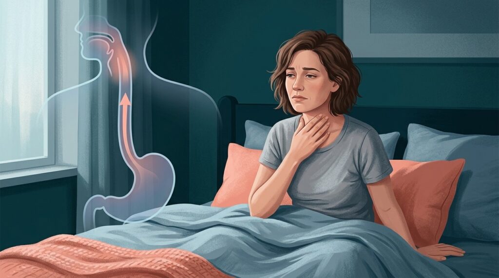 Sintomas que aparecem após refeições próximas ao sono ou ao deitar podem oferecer pistas sobre refluxo durante a noite.