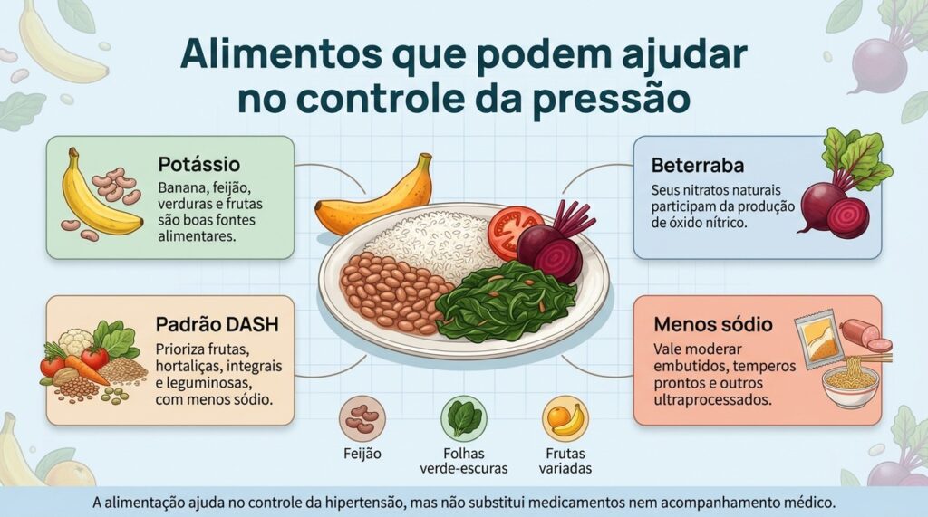 O conjunto da alimentação, com mais vegetais, fibras e potássio e menos sódio, é mais importante do que um alimento isolado.